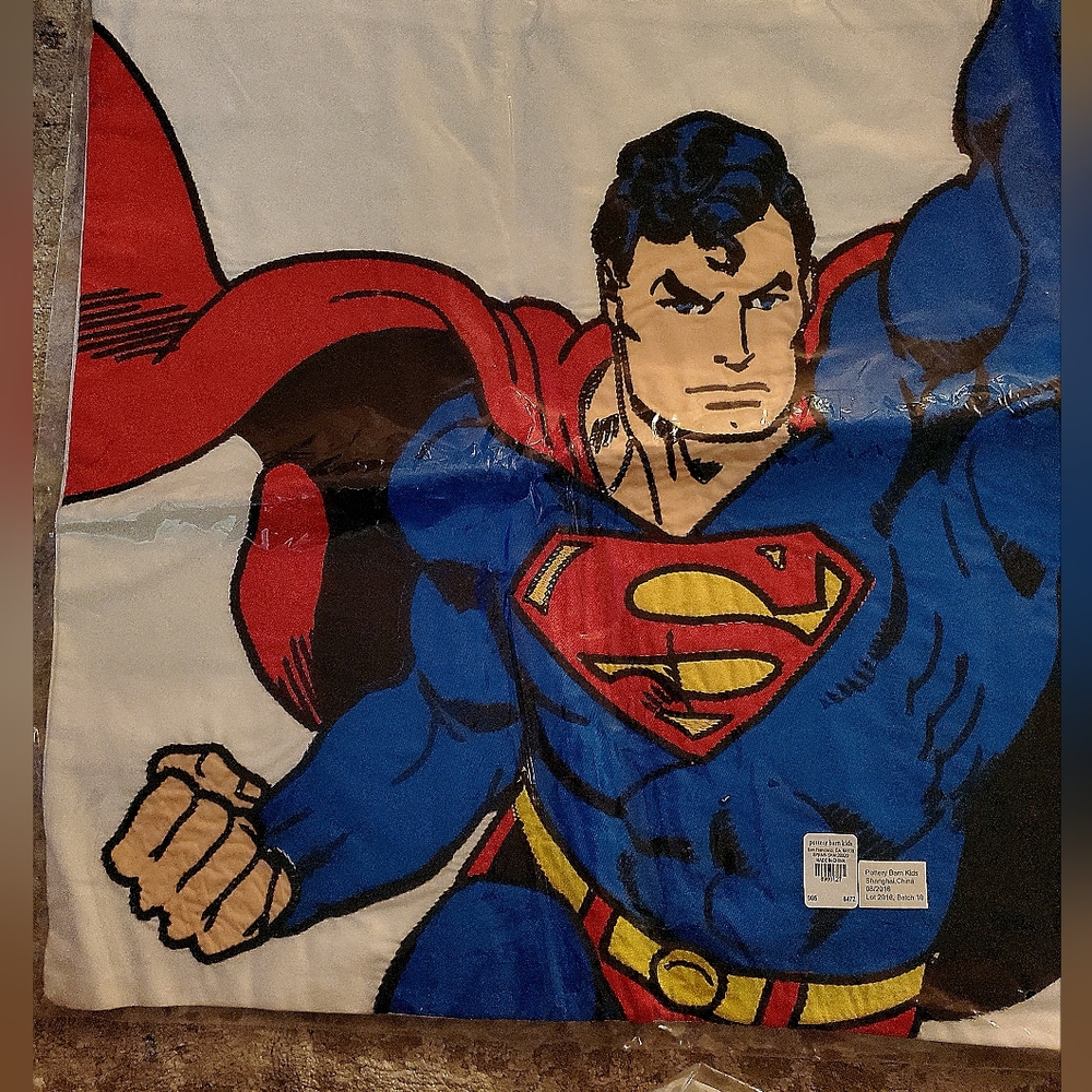 Superman Pillow cover brand new 20x by 20x Pottery Barn